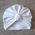 Turban bonnet nœud, buns ou simple personnalisable Prénom brodé tissu sweat fourré et chaud 15 couleurs